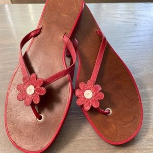 Coach red flip flops